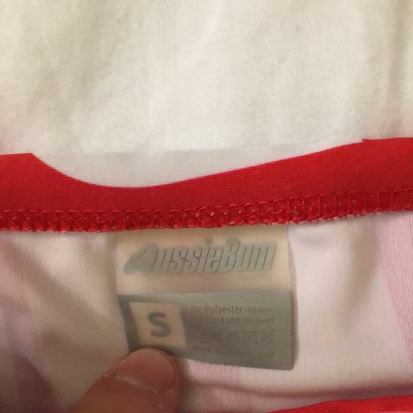 Aussie Bum red and White graphic Micro short speedo - Picture 3 of 4
